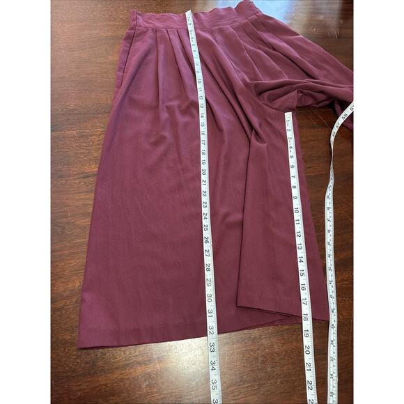 Ego Womens VTG 70s Culottes 14 Pleated Wide Leg Pants Cropped Retro High Rise - Picture 7 of 10